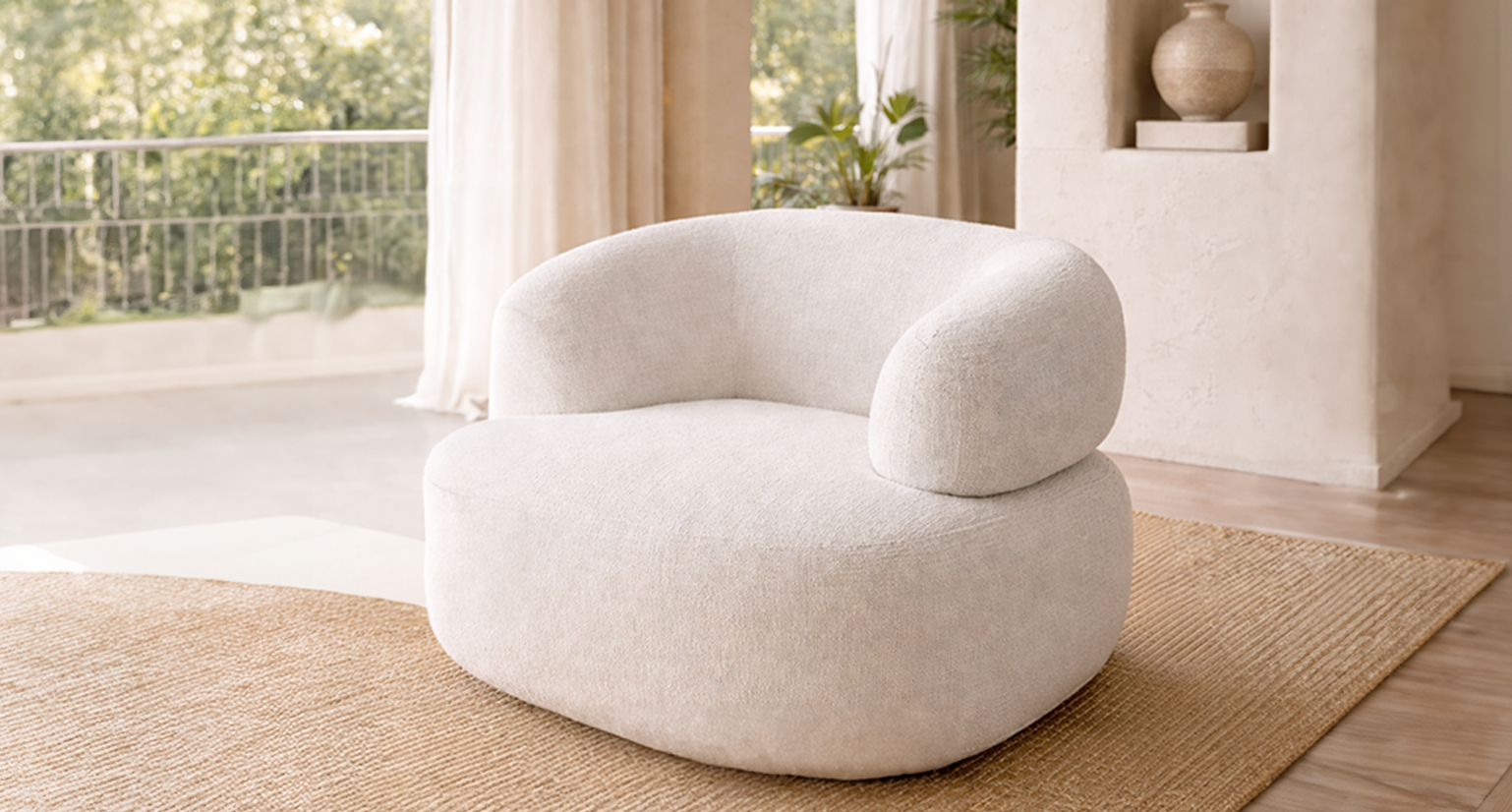 Ultra-comfy tufted leather chair designed for lounging.